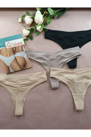 Трусики стрінги з бавовни La Vivas 20315